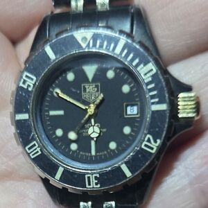 Tag Heuer Black and Gold Diver Style Watch